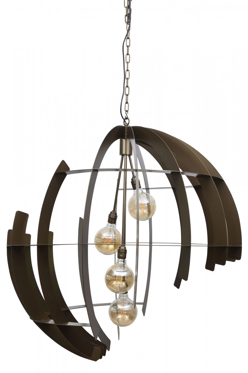 ZTahl Hängeleuchte Terra 100 Cm Gold 4 ZTahl Hängeleuchte Terra 100 Cm Gold – Bild 2